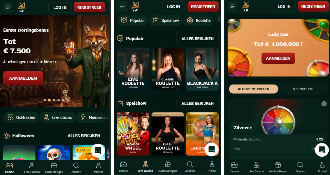 flutterhall casino mobiele browser